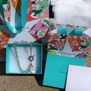 Tiffany & Co. Silver Bracelet with Heart Charm